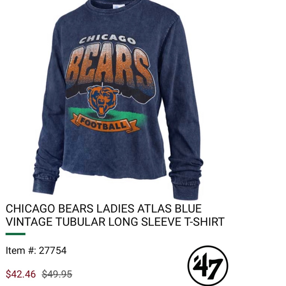 Vintage tubular Chicago bears football tshirt NWT $49